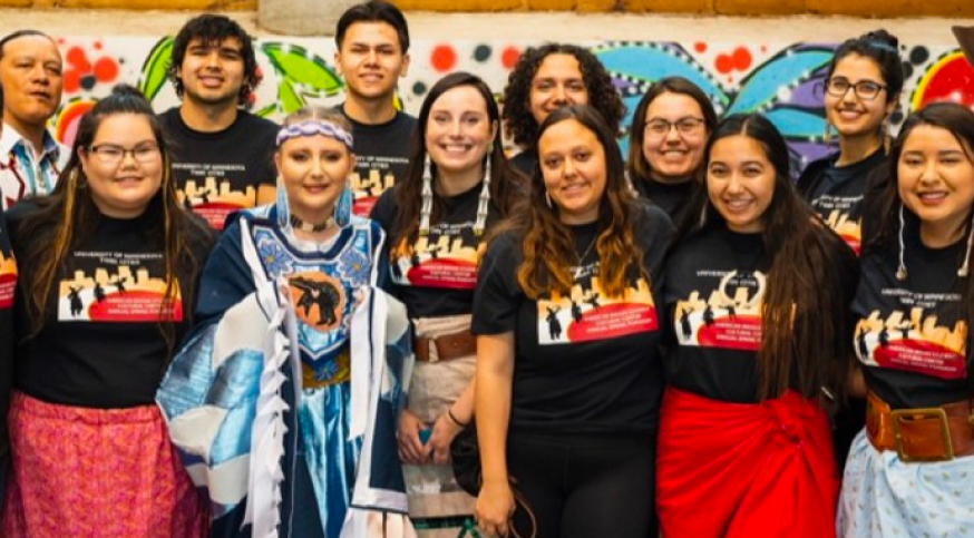 group of indigenous students smiling together